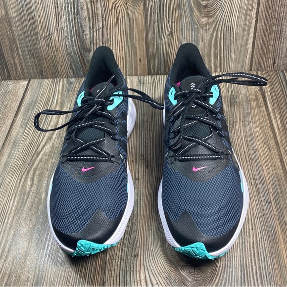 Nike Winflo 7 Run Shield Women's Size 9.5 Black, Gray, Green Running Shoes - Picture 5 of 16